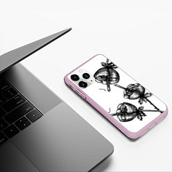 Чехол iPhone 11 Pro матовый Дымящие розы, цвет: 3D-розовый — фото 2