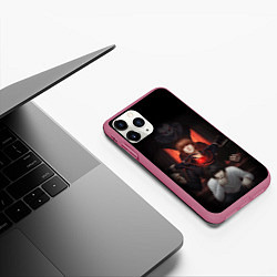 Чехол iPhone 11 Pro матовый DEATH NOTE ТЕТРАДЬ СМЕРТИ, цвет: 3D-малиновый — фото 2