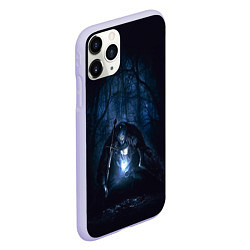Чехол iPhone 11 Pro матовый Странник в лесу, цвет: 3D-светло-сиреневый — фото 2