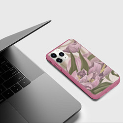 Чехол iPhone 11 Pro матовый Сахарный розовый, цвет: 3D-малиновый — фото 2