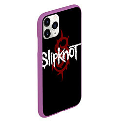 Чехол iPhone 11 Pro матовый Slipknot Надпись, цвет: 3D-фиолетовый — фото 2