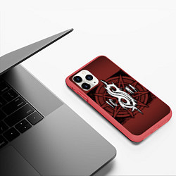 Чехол iPhone 11 Pro матовый Слипкнот Пентаграмма, цвет: 3D-красный — фото 2