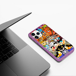 Чехол iPhone 11 Pro матовый CUPHEAD, цвет: 3D-фиолетовый — фото 2