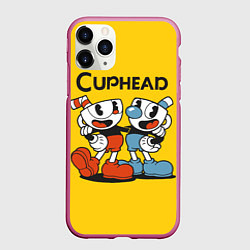 Чехол iPhone 11 Pro матовый CUPHEAD, цвет: 3D-малиновый