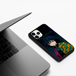 Чехол iPhone 11 Pro матовый Гию Томиока Kimetsu no Yaiba, цвет: 3D-черный — фото 2