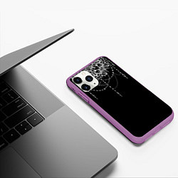 Чехол iPhone 11 Pro матовый Белая Мандала, цвет: 3D-фиолетовый — фото 2
