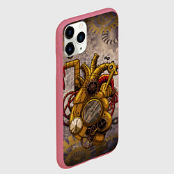 Чехол iPhone 11 Pro матовый Механическое сердце, цвет: 3D-малиновый — фото 2