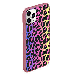 Чехол iPhone 11 Pro матовый Neon Leopard Pattern, цвет: 3D-малиновый — фото 2