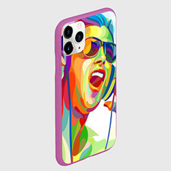 Чехол iPhone 11 Pro матовый Слушаем Музыку, цвет: 3D-фиолетовый — фото 2