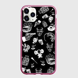 Чехол iPhone 11 Pro матовый КРОВОСТОК ТАТУИРОВКИ, цвет: 3D-малиновый