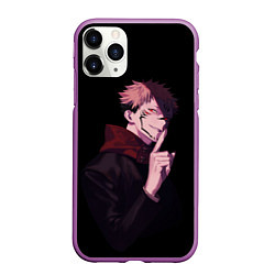 Чехол iPhone 11 Pro матовый МАГИЧЕСКАЯ БИТВА SUKUNA, цвет: 3D-фиолетовый