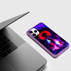 Чехол iPhone 11 Pro матовый МАГИЧЕСКАЯ БИТВА SUKUNA, цвет: 3D-фиолетовый — фото 2