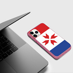 Чехол iPhone 11 Pro матовый Мордовия, цвет: 3D-малиновый — фото 2