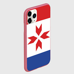 Чехол iPhone 11 Pro матовый Мордовия, цвет: 3D-малиновый — фото 2