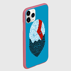 Чехол iPhone 11 Pro матовый Бог войны, цвет: 3D-малиновый — фото 2