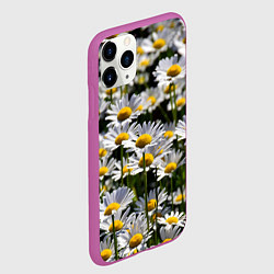 Чехол iPhone 11 Pro матовый Ромашки, цвет: 3D-фиолетовый — фото 2