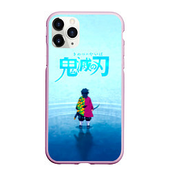 Чехол iPhone 11 Pro матовый Гию Томиока Kimetsu no Yaiba, цвет: 3D-розовый