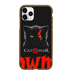 Чехол iPhone 11 Pro матовый Cat of war, цвет: 3D-коричневый