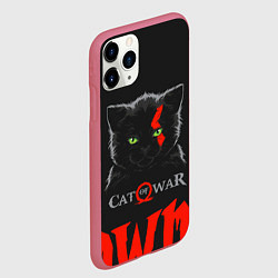 Чехол iPhone 11 Pro матовый Cat of war, цвет: 3D-малиновый — фото 2