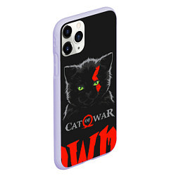 Чехол iPhone 11 Pro матовый Cat of war, цвет: 3D-светло-сиреневый — фото 2