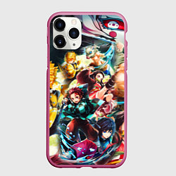 Чехол iPhone 11 Pro матовый КЛИНОК РАССЕКАЮЩИЙ ДЕМОНОВ ПЕРСОНАЖИ, цвет: 3D-малиновый
