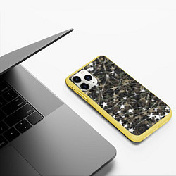 Чехол iPhone 11 Pro матовый Звёзды и колючки, цвет: 3D-желтый — фото 2
