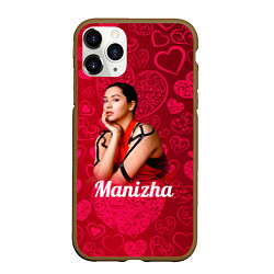 Чехол iPhone 11 Pro матовый Manizha Сердечки, цвет: 3D-коричневый