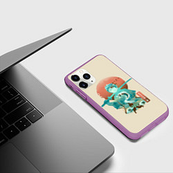 Чехол iPhone 11 Pro матовый Demon Slayer Tanjiro, цвет: 3D-фиолетовый — фото 2