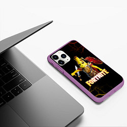 Чехол iPhone 11 Pro матовый Fortnite Potassius Peels Peely, цвет: 3D-фиолетовый — фото 2