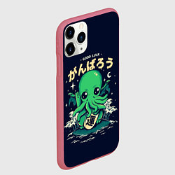Чехол iPhone 11 Pro матовый Cthulhu Good Luck, цвет: 3D-малиновый — фото 2