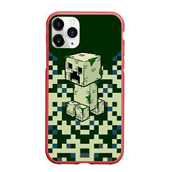 Чехол iPhone 11 Pro матовый Minecraft Крипер