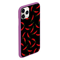 Чехол iPhone 11 Pro матовый Chili peppers, цвет: 3D-фиолетовый — фото 2