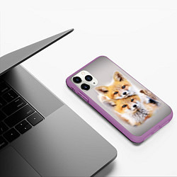 Чехол iPhone 11 Pro матовый Лисята, цвет: 3D-фиолетовый — фото 2