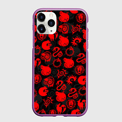 Чехол iPhone 11 Pro матовый СИМВОЛЫ ГРЕХОВ 7 DEADLY SINS, цвет: 3D-фиолетовый