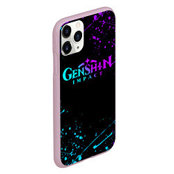 Чехол iPhone 11 Pro матовый GENSHIN IMPACT NEON LOGO, цвет: 3D-розовый — фото 2