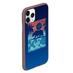 Чехол iPhone 11 Pro матовый Медведь на серфинге, цвет: 3D-коричневый — фото 2