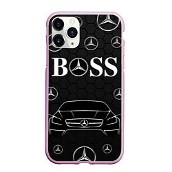 Чехол iPhone 11 Pro матовый BOSS MERCEDES-BENZ, цвет: 3D-розовый