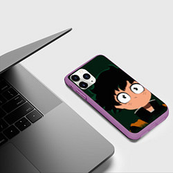 Чехол iPhone 11 Pro матовый Моя геройская академия, цвет: 3D-фиолетовый — фото 2