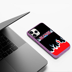 Чехол iPhone 11 Pro матовый BLEACH FLAME БЛИЧ ПЛАМЯ, цвет: 3D-фиолетовый — фото 2