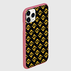 Чехол iPhone 11 Pro матовый ЭМБЛЕМА БИНАНС ПАТТЕРН BINANCE, цвет: 3D-малиновый — фото 2