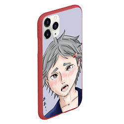 Чехол iPhone 11 Pro матовый АхегаоAhegao Сугавара, цвет: 3D-красный — фото 2