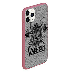 Чехол iPhone 11 Pro матовый Valheim Viking dark, цвет: 3D-малиновый — фото 2