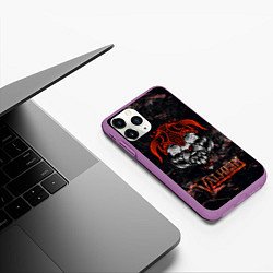 Чехол iPhone 11 Pro матовый Valheim лицо викинга, цвет: 3D-фиолетовый — фото 2
