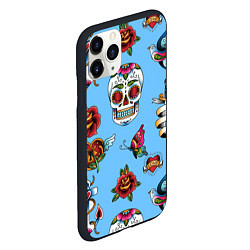 Чехол iPhone 11 Pro матовый Old school tattoo 1, цвет: 3D-черный — фото 2