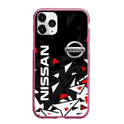 Чехол iPhone 11 Pro матовый NISSAN НИССАН ОСКОЛКИ, цвет: 3D-малиновый