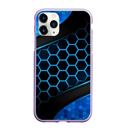 Чехол iPhone 11 Pro матовый 3D luxury blue 3Д СОТЫ и плиты, цвет: 3D-светло-сиреневый