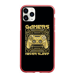 Чехол iPhone 11 Pro матовый GAMERS NEVER SLEEP