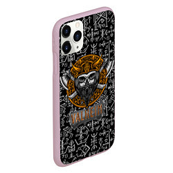 Чехол iPhone 11 Pro матовый Valheim Череп викинга, цвет: 3D-розовый — фото 2