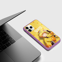 Чехол iPhone 11 Pro матовый Zenitsu Agatsuma Kimetsu no Yaiba, цвет: 3D-фиолетовый — фото 2