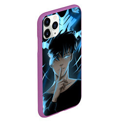 Чехол iPhone 11 Pro матовый Solo leveling Manga, цвет: 3D-фиолетовый — фото 2